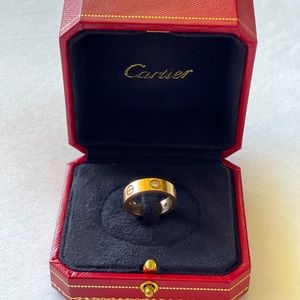 Cartier Love 3 Diamonds Ring in 18k Rose Gold 0.22 CTW